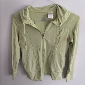 Danskin Now Light Green Lightweight  Cotton Long Sleeve Hoodie Top Size M (8/10j